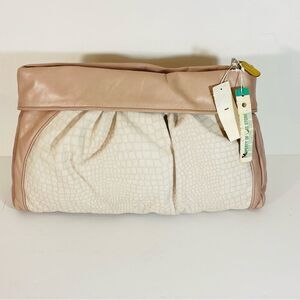 Stone Mountain Vintage Leather Mauve Light Pink & Cream Handbag NWT